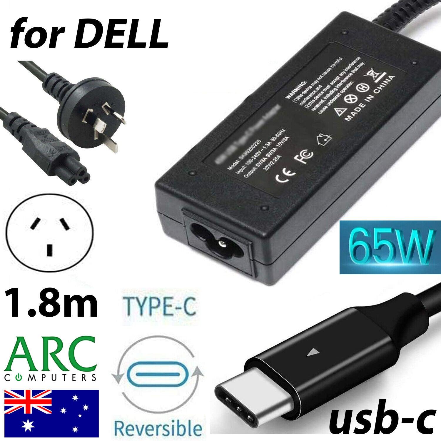 Laptop Charger 65W USB C Type C Adapter Dell Inspiron 14-7410 XPS 9365 Latitude - BESTA